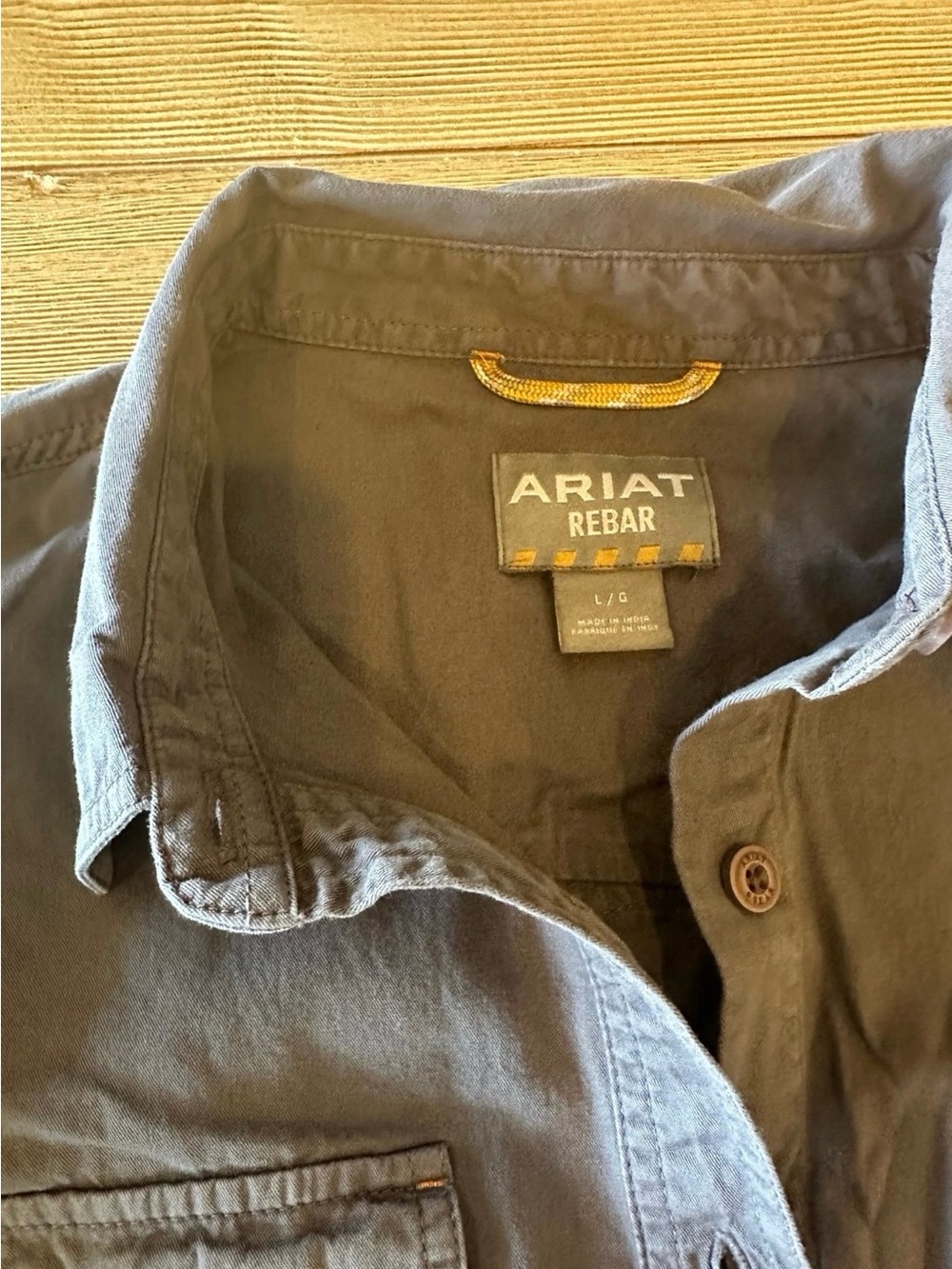 Ariat Rebar Work Shirt in Charcoal - Picture 2 of 2